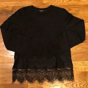 LF sweatshirt with lace detail